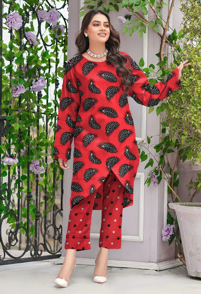 2 Piece – Cotton Digital Print Suit ( Design L11)