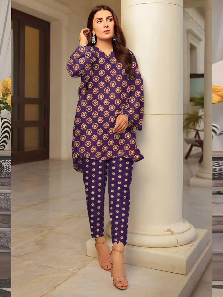 2 Piece – Cotton Digital Print Suit ( Design LS24)