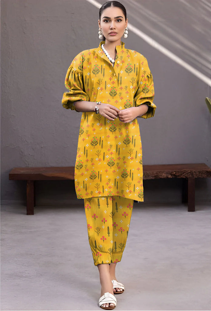 2 Piece – Cotton Digital Print Suit ( Design LS31)