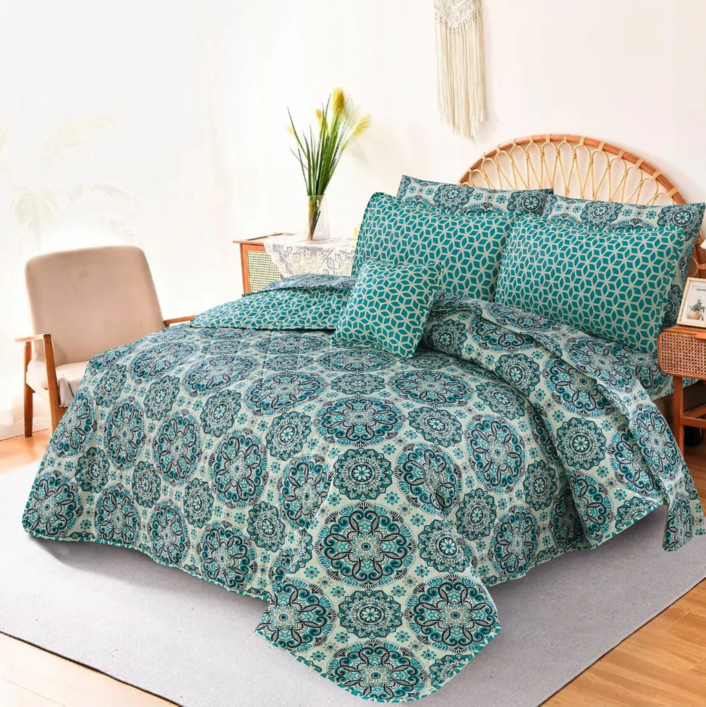 7 Pcs Comforter Set King Size C-34