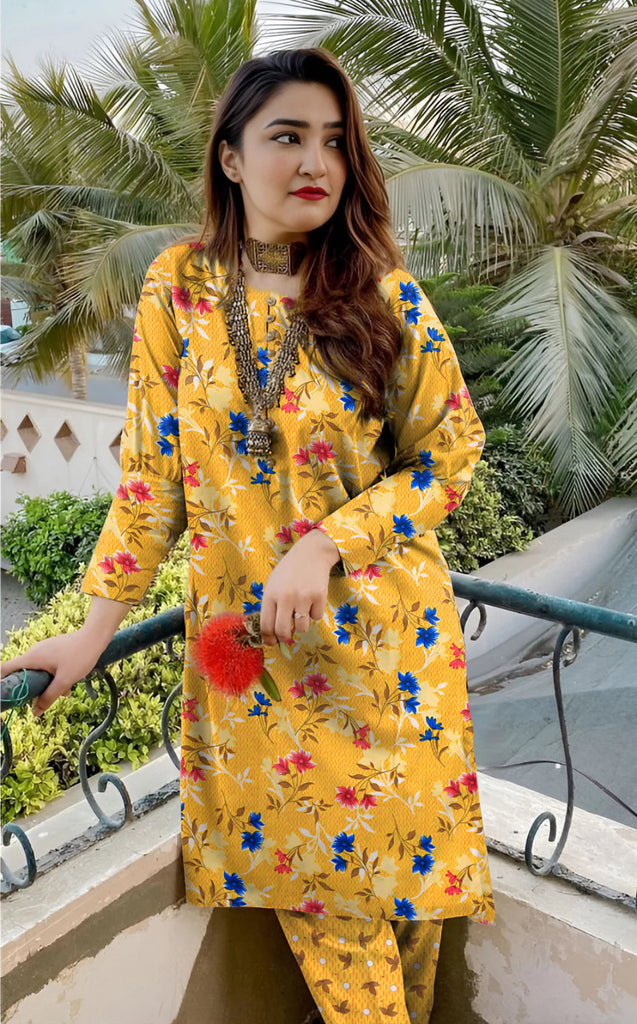 2 Piece – Cotton Digital Print Suit ( Design LS47)