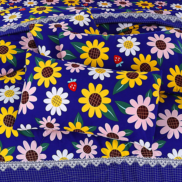 Premium Summer King Size Soft Cotton Comforter Set - 7-Piece