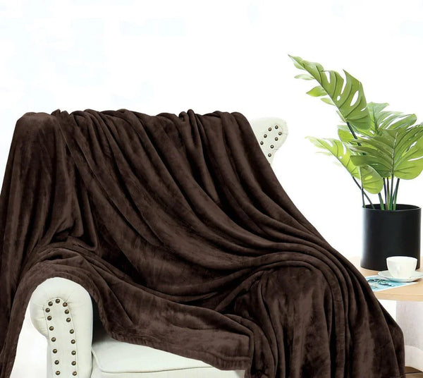 Super Soft 240 GSM Micro Fleece AC Blanket - Hot chocolate