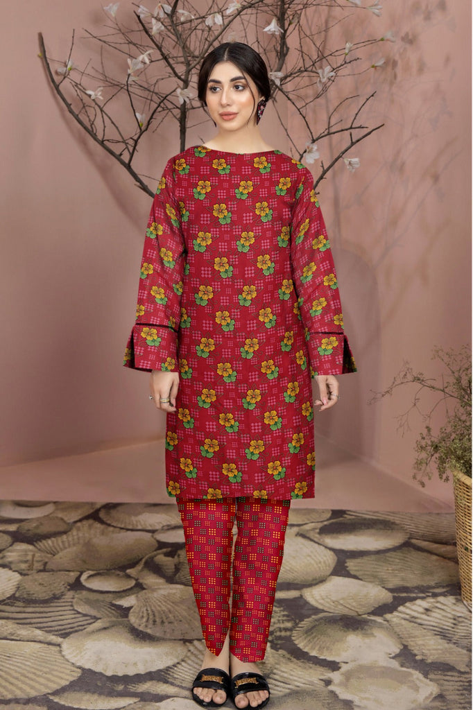 2 Piece – Cotton Digital Print Suit ( Design LS67)