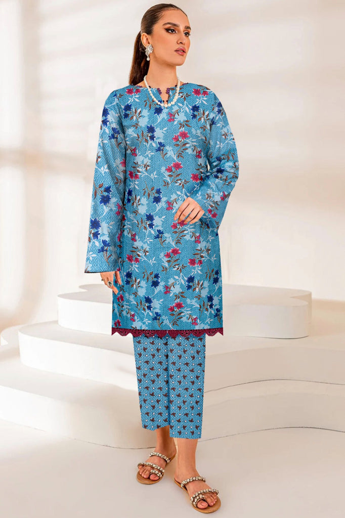 2 Piece – Cotton Digital Print Suit ( Design LS58)